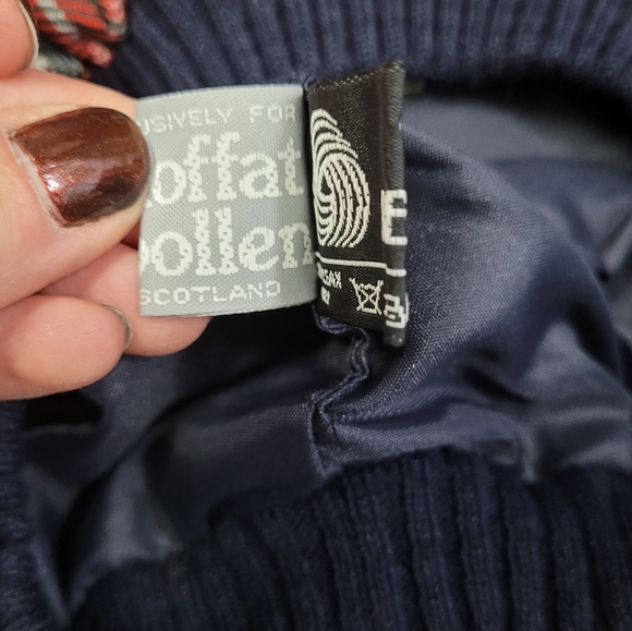 Vintage Moffat Wollen wool Scottish tartan festive Christmas beret hat - Picture 6 of 8